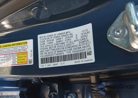 2026 Honda Civic Lx from USA, damaged, VIN 2HGFE2F27TH536879